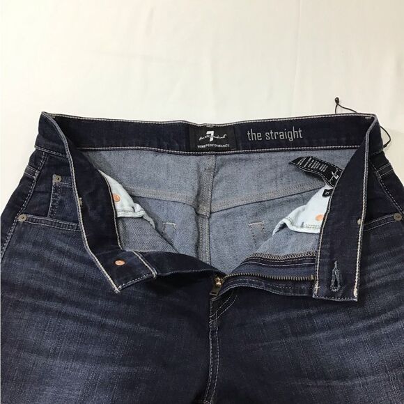 7 For Allmankind The Straight Denim Jeans Straight Leg New Size 32 - Picture 5 of 12